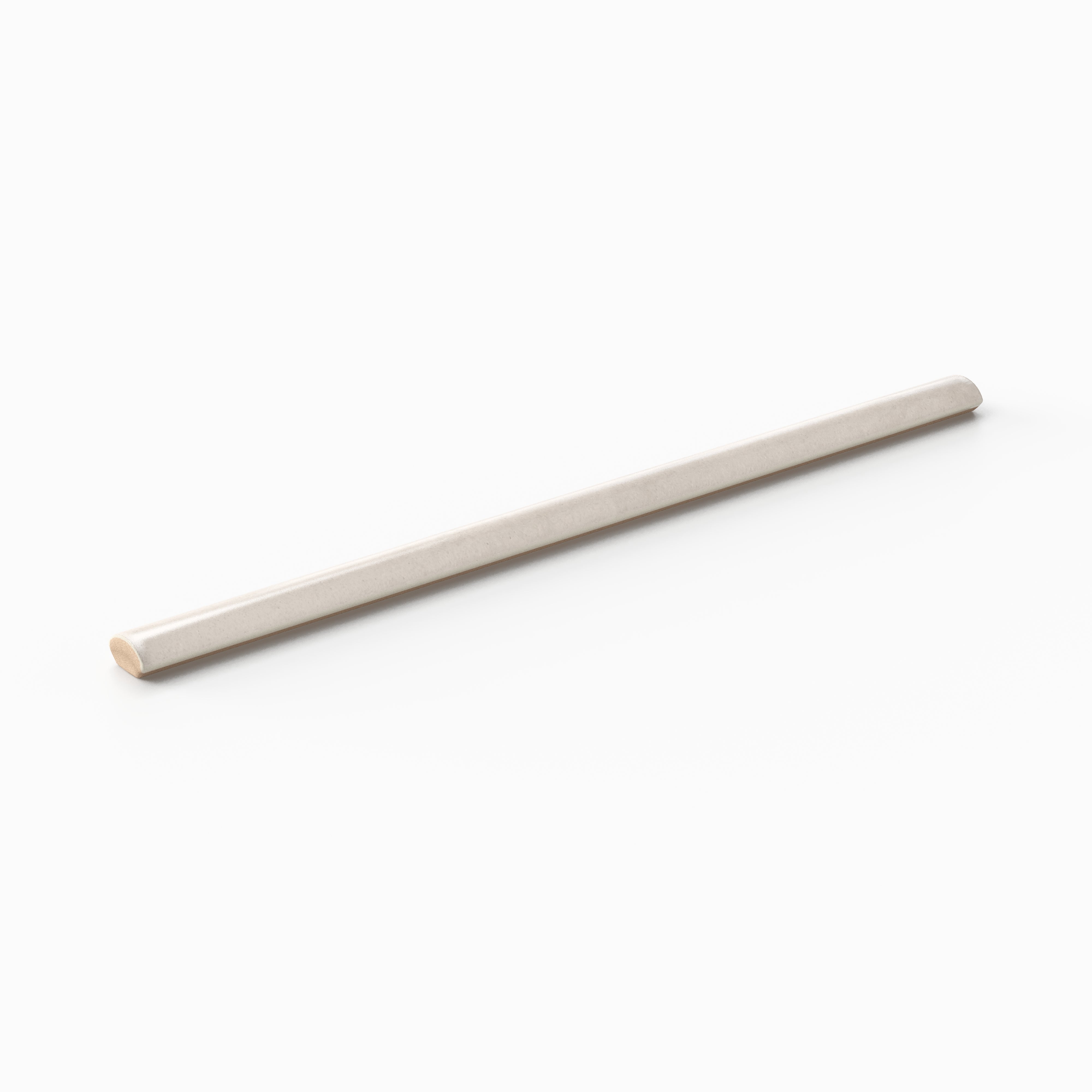 Cleo 0.43x6.3 Glossy Ceramic Rounded Edge Tile in Bone