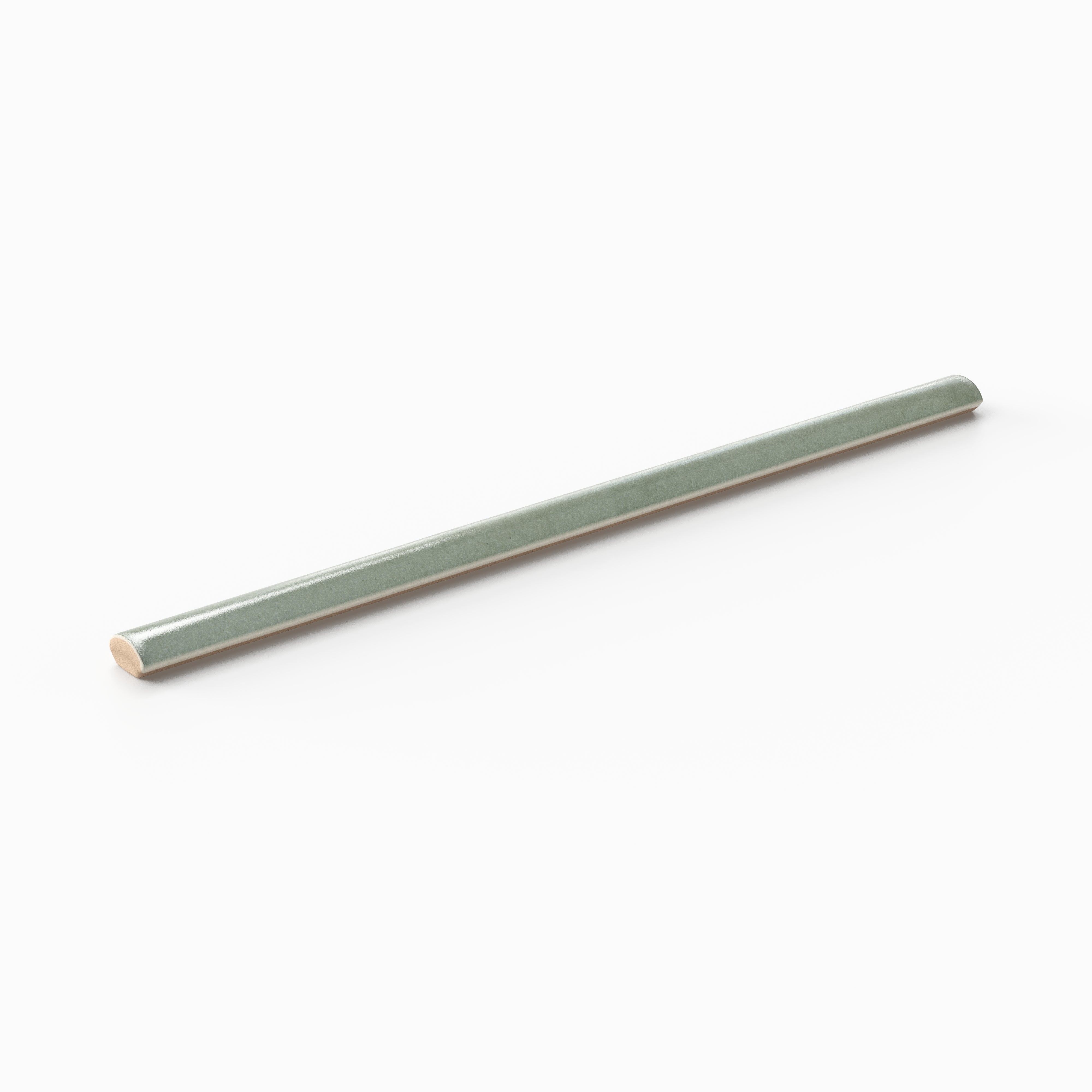 Cleo 0.43x6.3 Glossy Ceramic Rounded Edge Tile in Sage