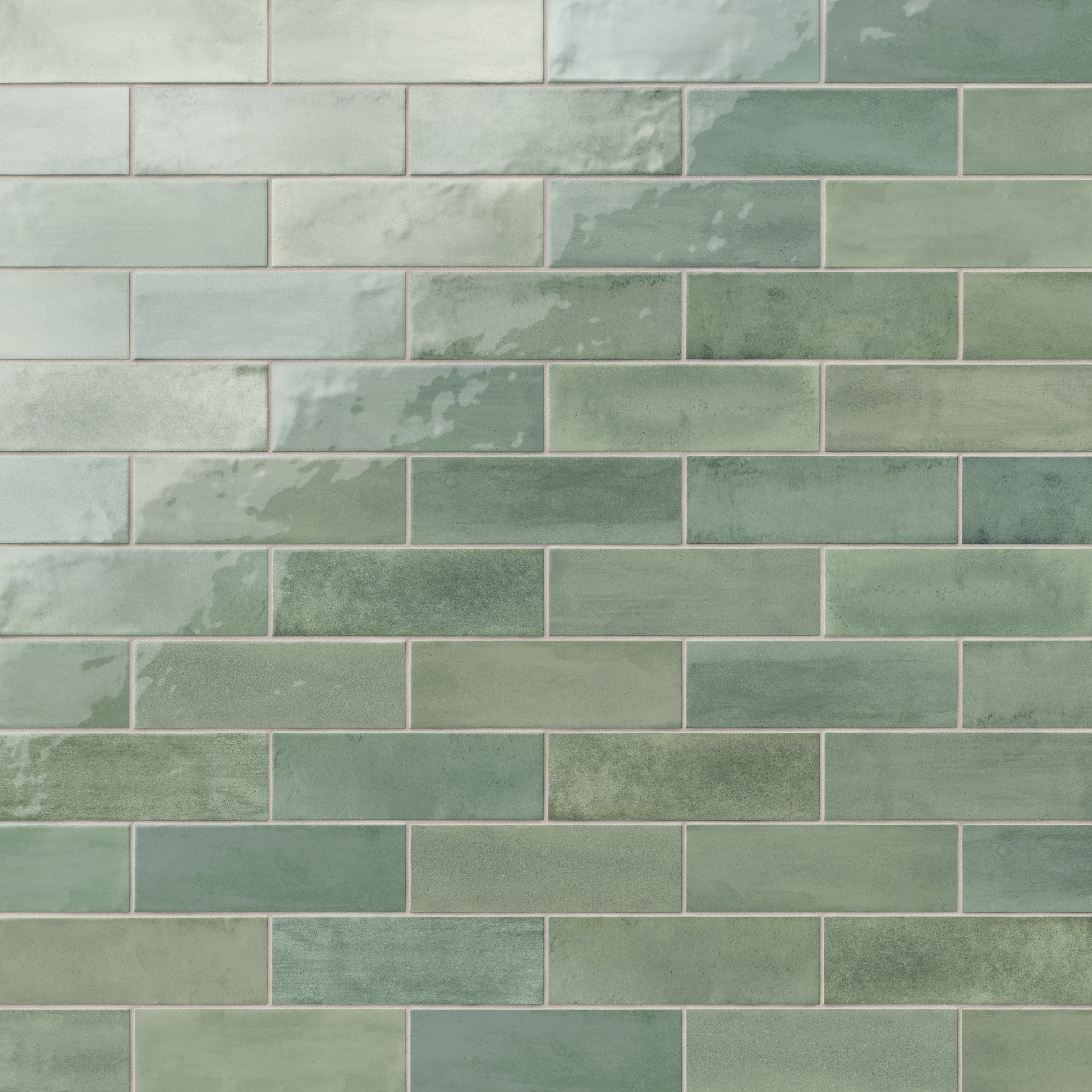 ピロティー様♡グレイッシュグリーン Cleo 2x6 Glossy Ceramic Tile in Sage