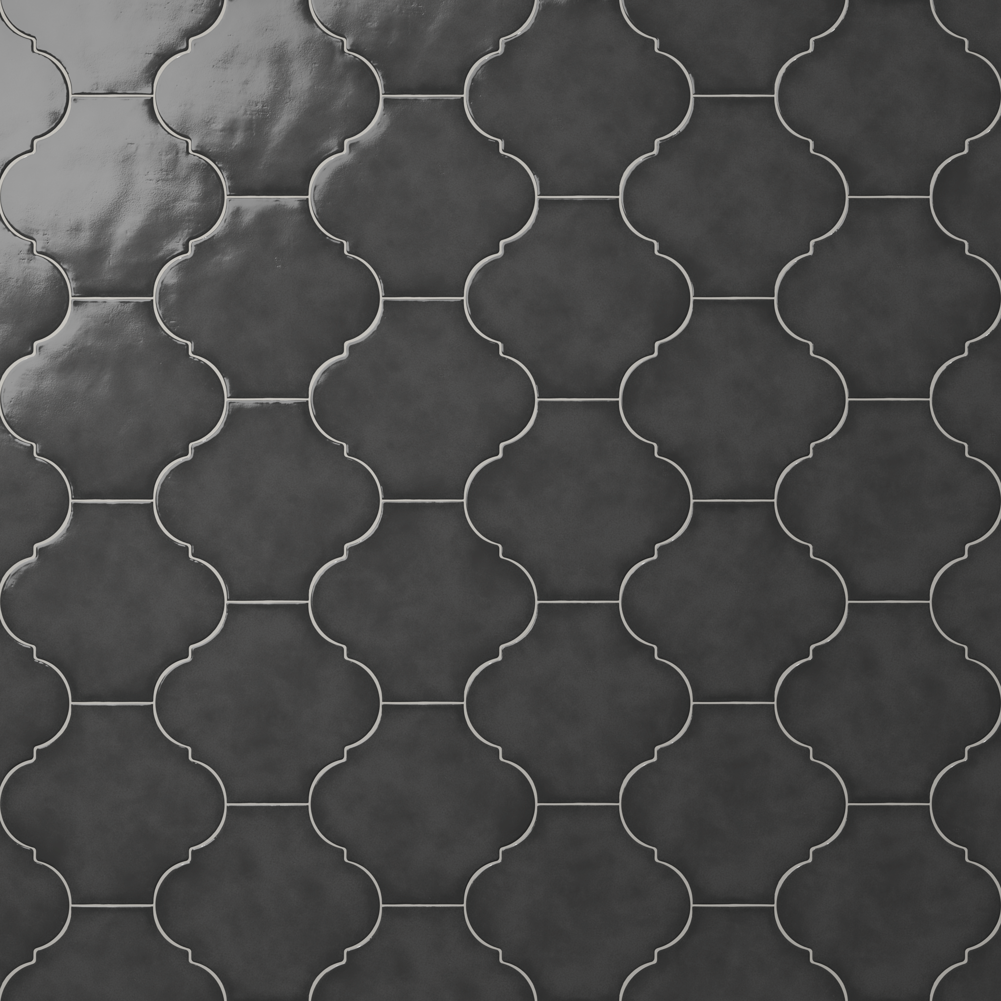 Amaya 10x11 Glossy Porcelain Lantern Tile in Midnight