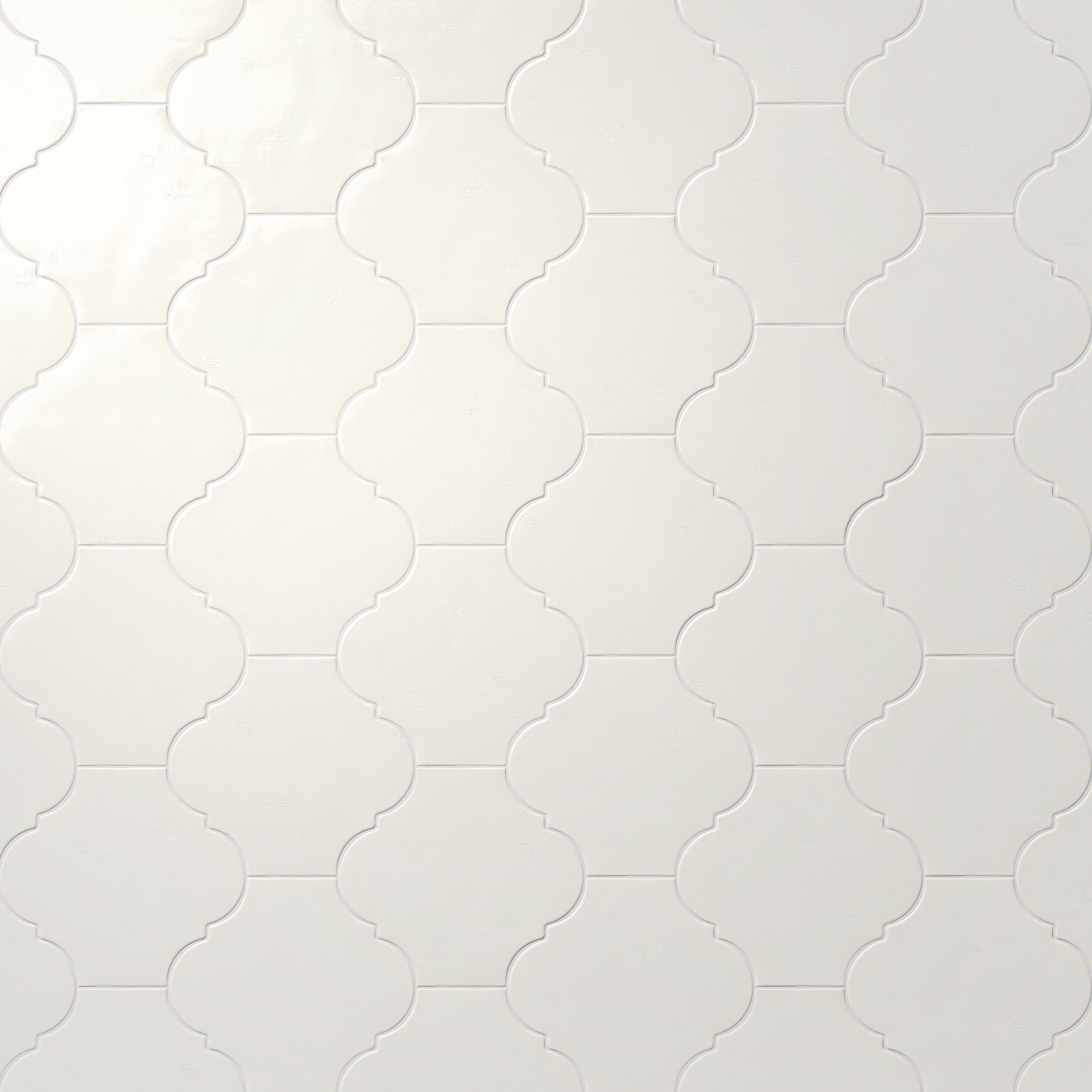 Amaya 10x11 Glossy Porcelain Lantern Tile in Canvas