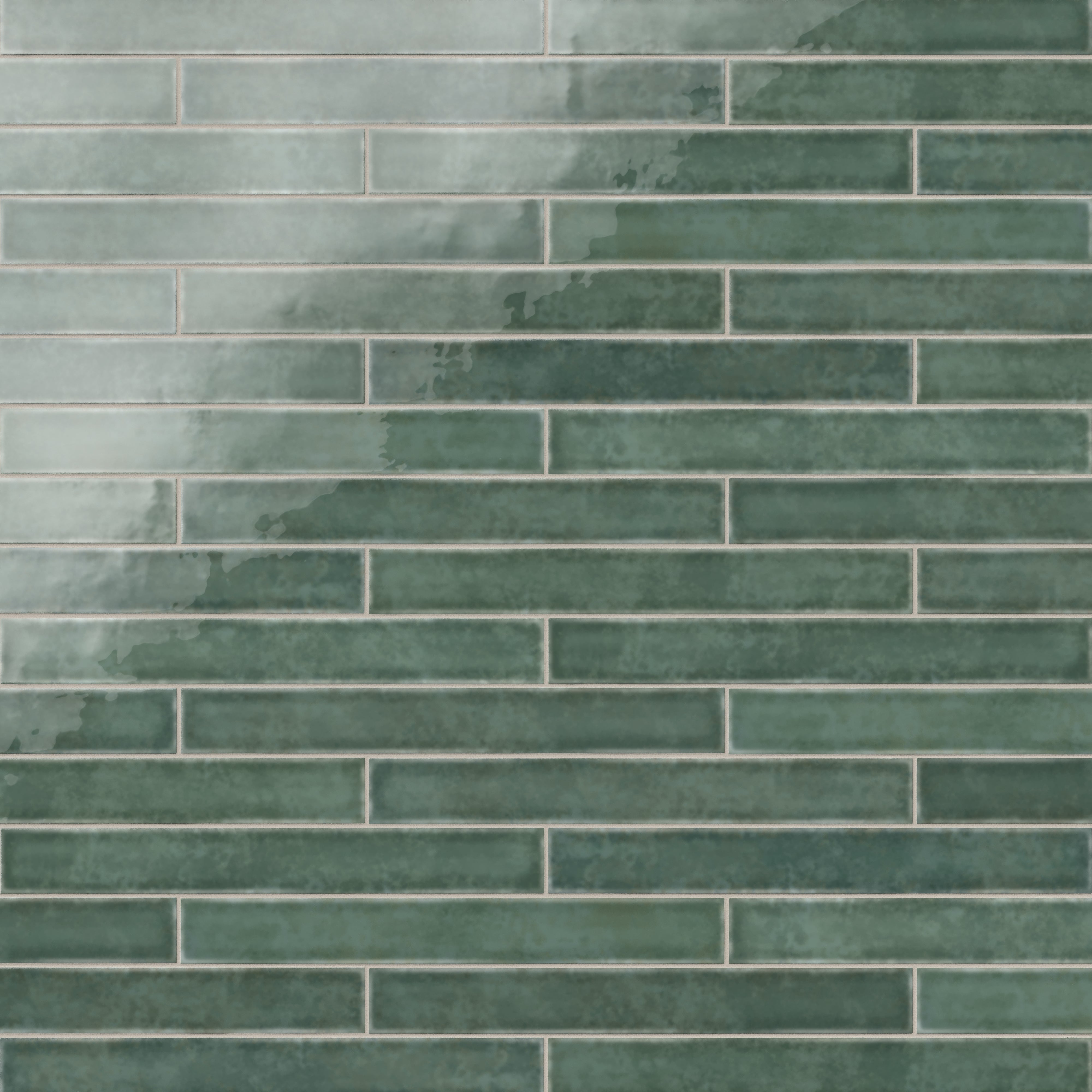 Mariel 1x12 Glossy Porcelain Tile in Forest