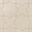 Isabel 11x11 Matte Porcelain Tile Star in Cream and Cross in Cream