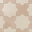 Isabel 11x11 Matte Porcelain Tile Star in Cream and Cross in Rosewood