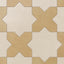 Isabel 11x11 Matte Porcelain Tile Star in Cream and Cross in Daffodil