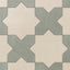 Isabel 11x11 Matte Porcelain Tile Star in Cream and Cross in Seasalt