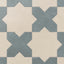 Isabel 11x11 Matte Porcelain Tile Star in Cream and Cross in Slate