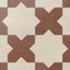 Isabel 11x11 Matte Porcelain Tile Star in Cream and Cross in Rust