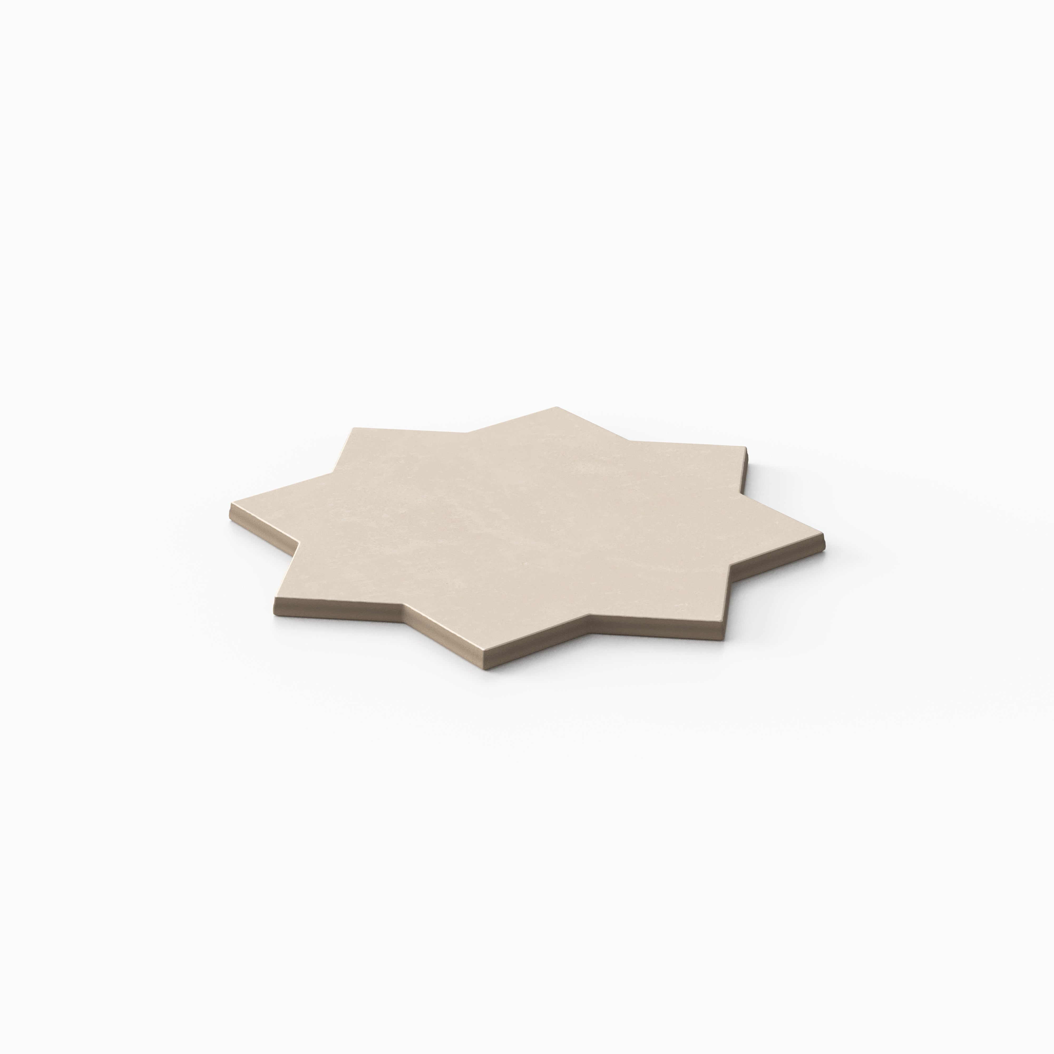 Isabel 6x6 Matte Porcelain Star Tile in Cream