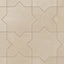 Isabel 11x11 Matte Porcelain Tile Star in Bone and Cross in Bone