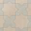 Isabel 11x11 Matte Porcelain Tile Star in Bone and Cross in Dove