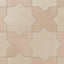 Isabel 11x11 Matte Porcelain Tile Star in Bone and Cross in Rosewood