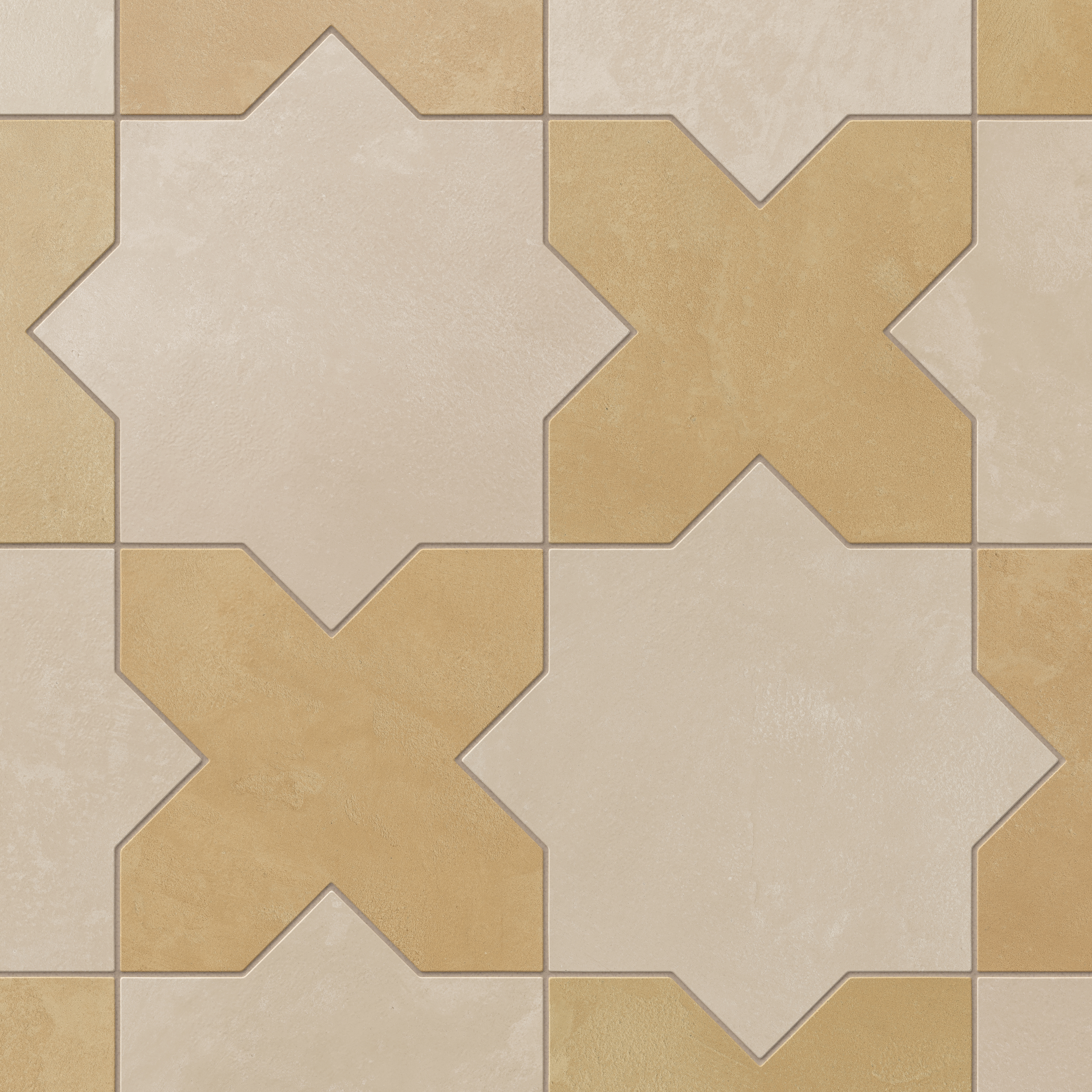 Isabel 11 x 11 Matte Porcelain Tile Star in Almond Mist and Cross in ...