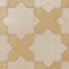 Isabel 11x11 Matte Porcelain Tile Star in Bone and Cross in Daffodil
