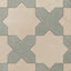 Isabel 11x11 Matte Porcelain Tile Star in Bone and Cross in Seasalt