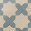 Isabel 11x11 Matte Porcelain Tile Star in Bone and Cross in Slate