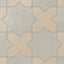Isabel 11x11 Matte Porcelain Tile Star in Dove and Cross in Bone
