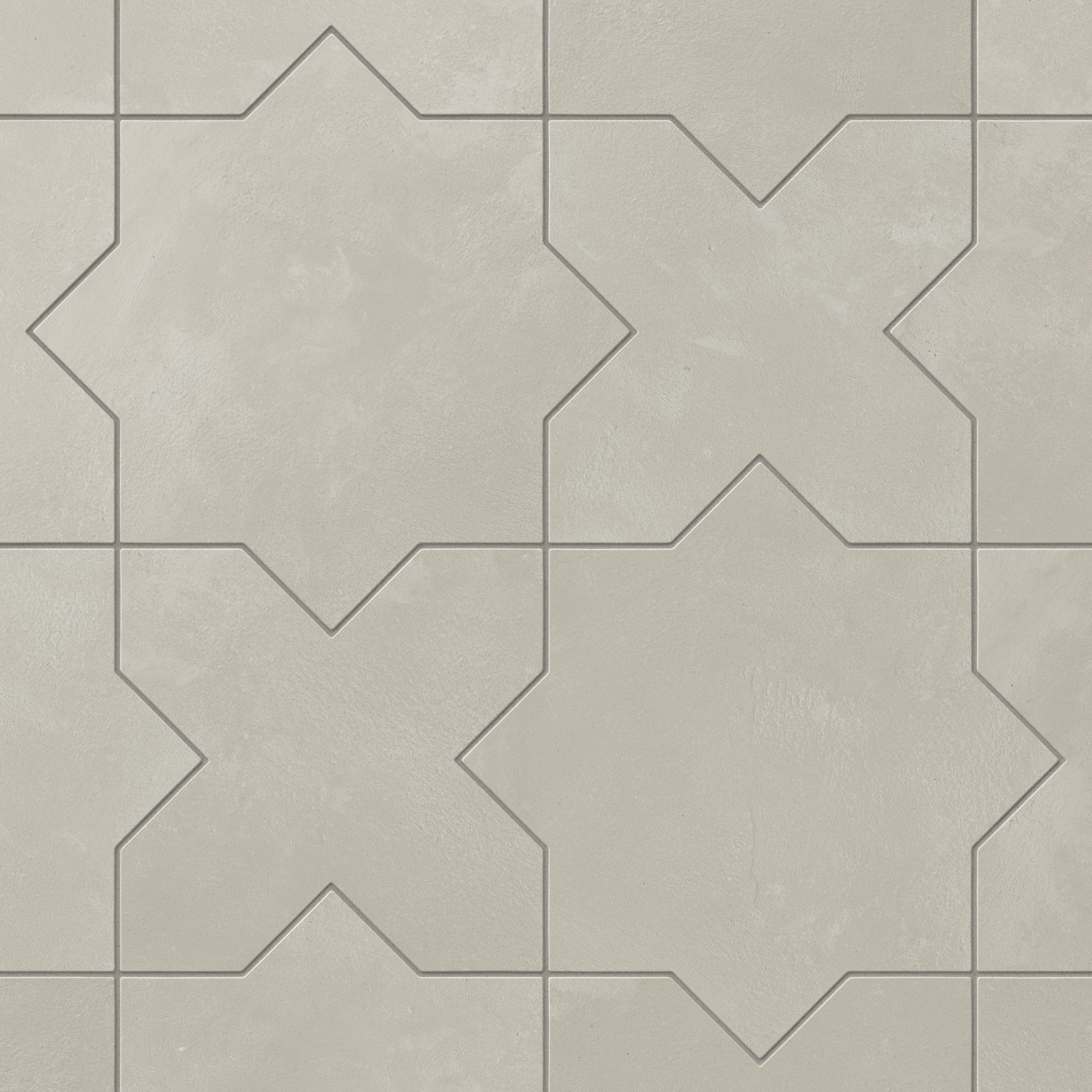 ISABEIMARAN étoile VE0871-19P010E Isabel 11x11 Matte Porcelain Tile Star in Cream and Cross in Sand