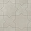 Isabel 11x11 Matte Porcelain Tile Star in Dove and Cross in Dove