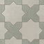 Isabel 11x11 Matte Porcelain Tile Star in Dove and Cross in Seasalt