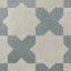 Isabel 11x11 Matte Porcelain Tile Star in Dove and Cross in Slate