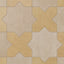 Isabel 11x11 Matte Porcelain Tile Star in Sand and Cross in Daffodil