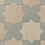 Isabel 11x11 Matte Porcelain Tile Star in Sand and Cross in Seasalt