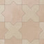 Isabel 11x11 Matte Porcelain Tile Star in Rosewood and Cross in Bone