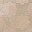 Isabel 11x11 Matte Porcelain Tile Star in Rosewood and Cross in Sand