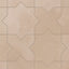 Isabel 11x11 Matte Porcelain Tile Star in Rosewood and Cross in Rosewood