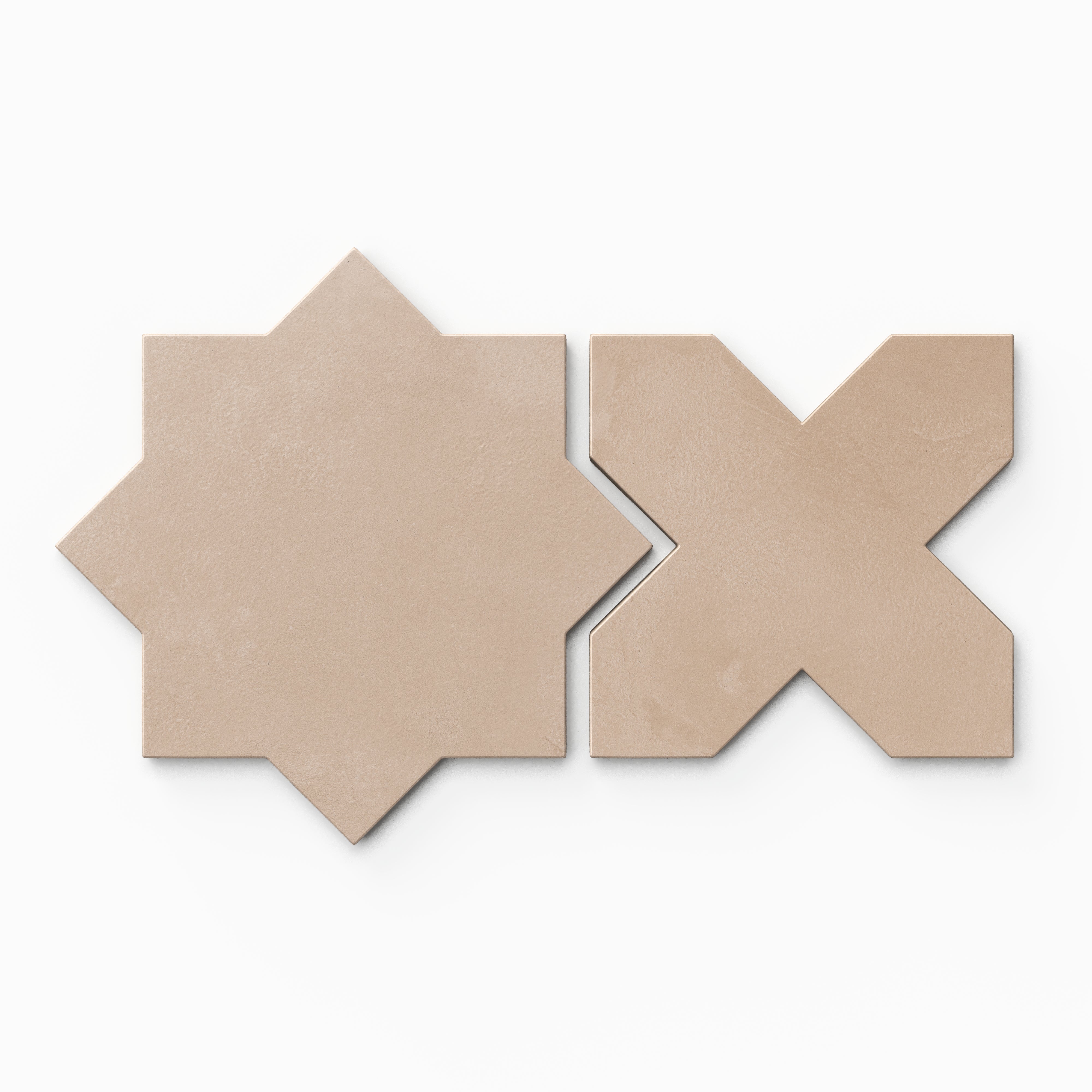 Isabel 11x11 Matte Porcelain Tile Star in Rosewood and Cross in Rosewood