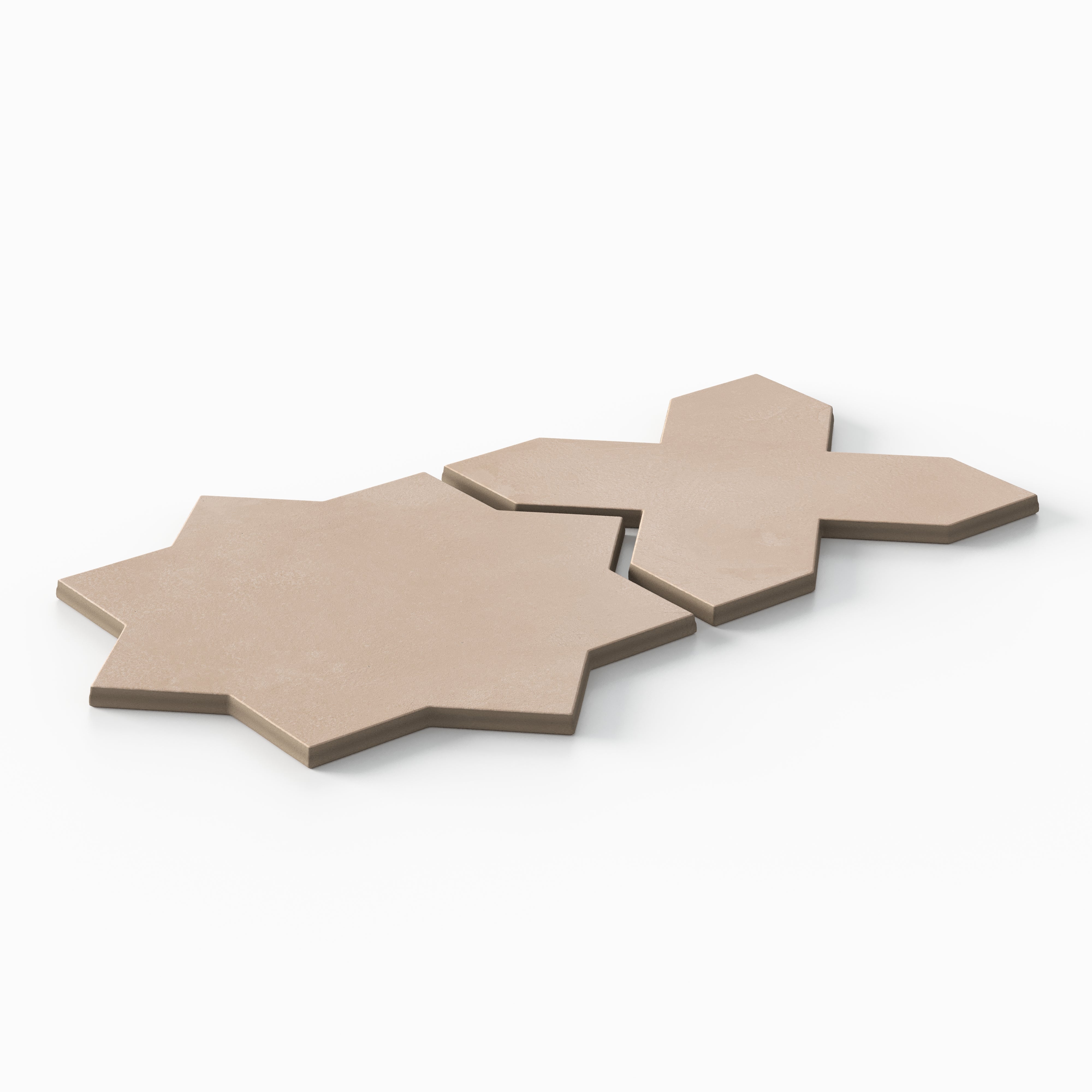 Isabel 11x11 Matte Porcelain Tile Star in Rosewood and Cross in Rosewood