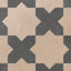 Isabel 11x11 Matte Porcelain Tile Star in Rosewood and Cross in Charcoal