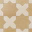Isabel 11x11 Matte Porcelain Tile Star in Daffodil and Cross in Cream