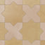 Isabel 11x11 Matte Porcelain Tile Star in Daffodil and Cross in Rosewood