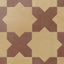 Isabel 11x11 Matte Porcelain Tile Star in Daffodil and Cross in Rust