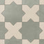 Isabel 11x11 Matte Porcelain Tile Star in Seasalt and Cross in Cream