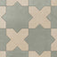 Isabel 11x11 Matte Porcelain Tile Star in Seasalt and Cross in Bone