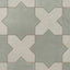 Isabel 11x11 Matte Porcelain Tile Star in Seasalt and Cross in Dove