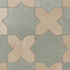 Isabel 11x11 Matte Porcelain Tile Star in Seasalt and Cross in Sand