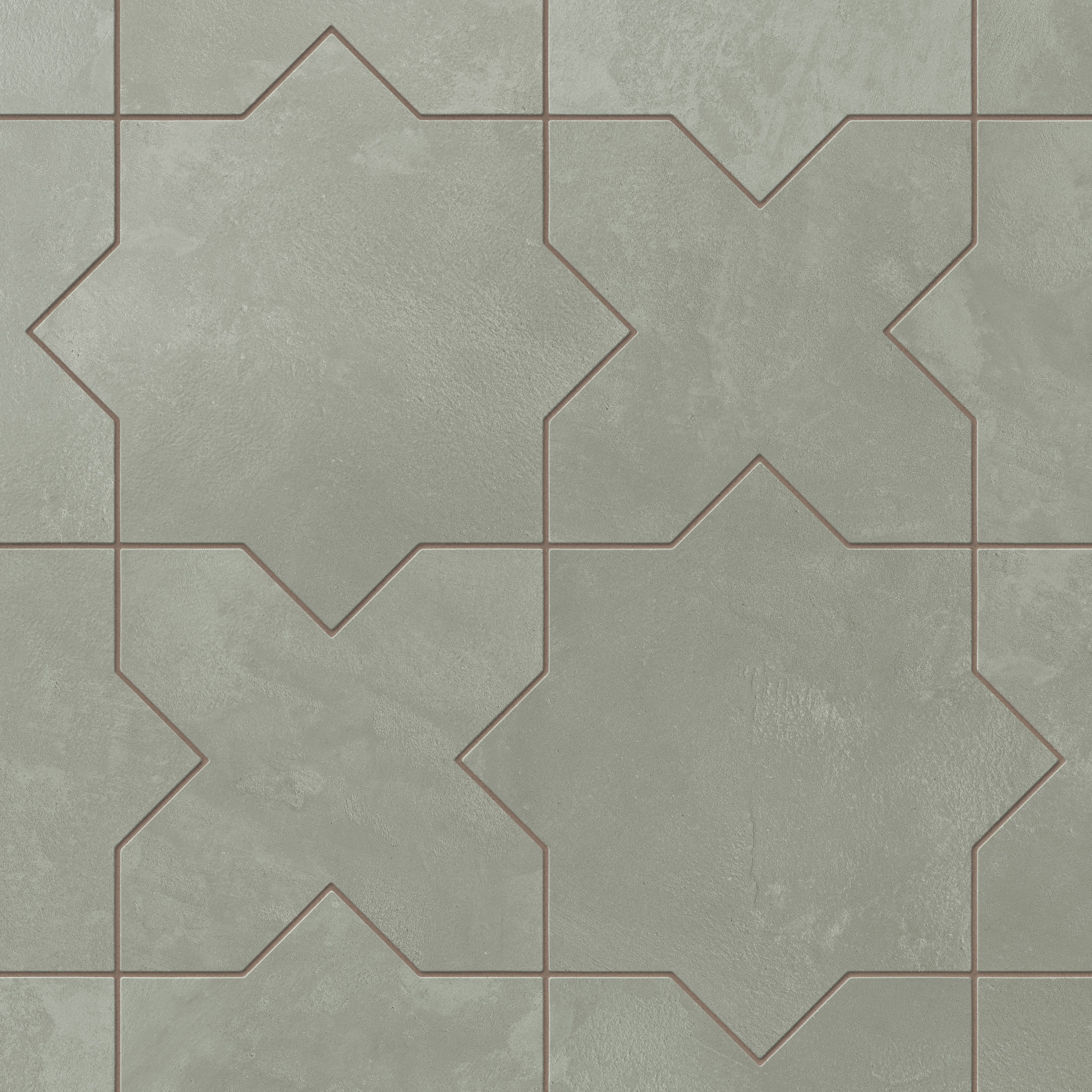 Isabel 11x11 Matte Porcelain Tile Star in Seasalt and Cross in Seasalt