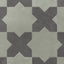 Isabel 11x11 Matte Porcelain Tile Star in Seasalt and Cross in Charcoal