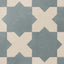 Isabel 11x11 Matte Porcelain Tile Star in Slate and Cross in Cream