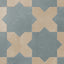 Isabel 11x11 Matte Porcelain Tile Star in Slate and Cross in Sand