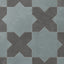 Isabel 11x11 Matte Porcelain Tile Star in Slate and Cross in Charcoal