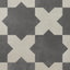 Isabel 11x11 Matte Porcelain Tile Star in Charcoal and Cross in Dove