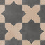 Isabel 11x11 Matte Porcelain Tile Star in Charcoal and Cross in Rosewood