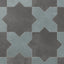 Isabel 11x11 Matte Porcelain Tile Star in Charcoal and Cross in Slate