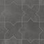 Isabel 11x11 Matte Porcelain Tile Star in Charcoal and Cross in Charcoal