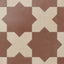 Isabel 11x11 Matte Porcelain Tile Star in Rust and Cross in Bone